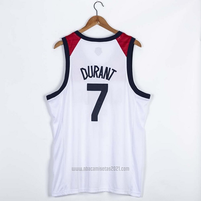 Camiseta USA 2021 Kevin Durant #7 Blanco